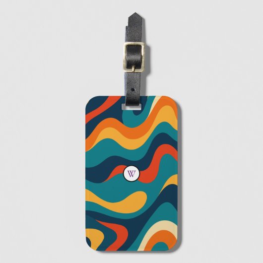 Étiquette À Bagage Retro Wavy Pattern Modern Abstract iPhone Case (Devant Vertical)
