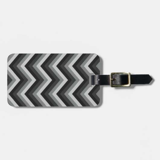 Étiquette À Bagage Rétro zigzag Chevron de motif (Devant horizontal)