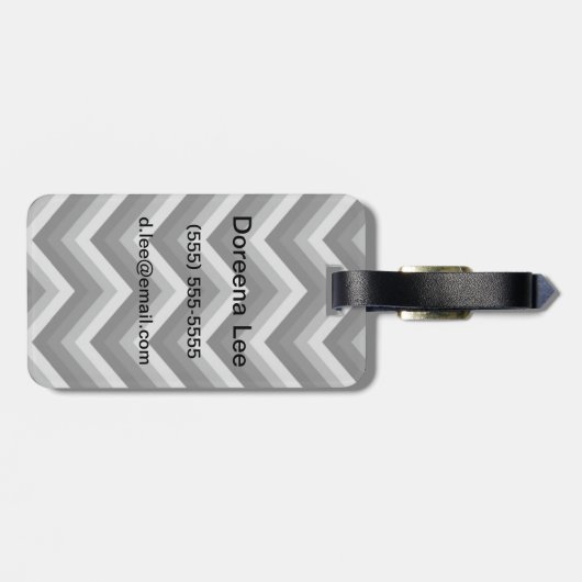 Étiquette À Bagage Rétro zigzag Chevron de motif (Dos horizontal)
