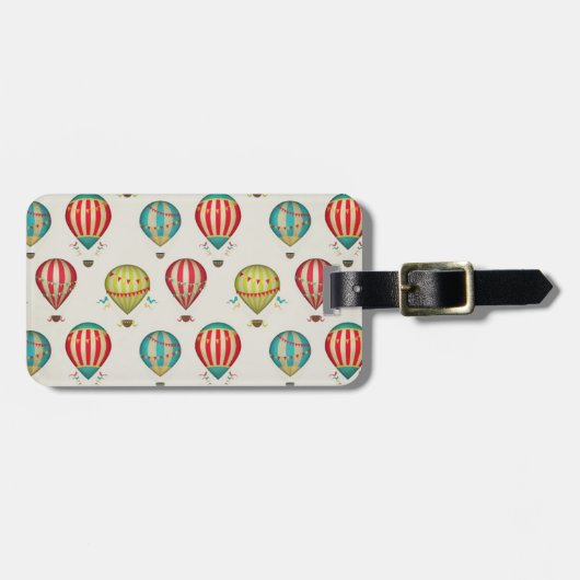 Étiquette À Bagage Rétros ballons chauds de cheveux (Devant horizontal)