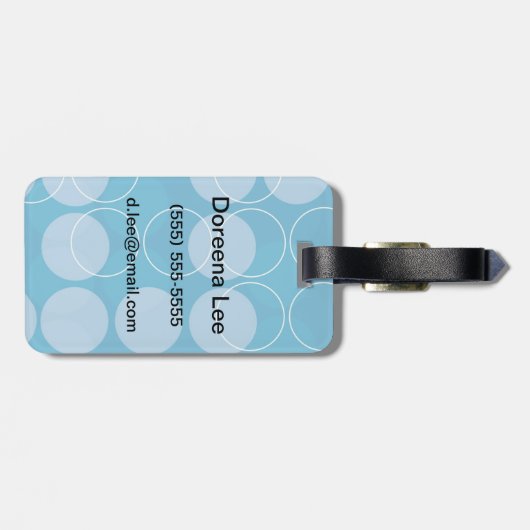 Étiquette À Bagage Rétros cercles (Dos horizontal)