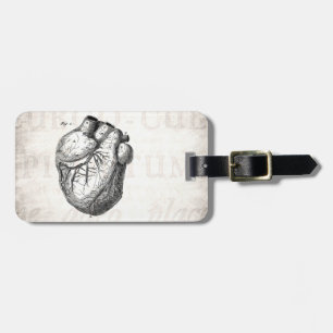 Étiquette À Bagage Rétros coeurs cardiaques d'anatomie de coeur