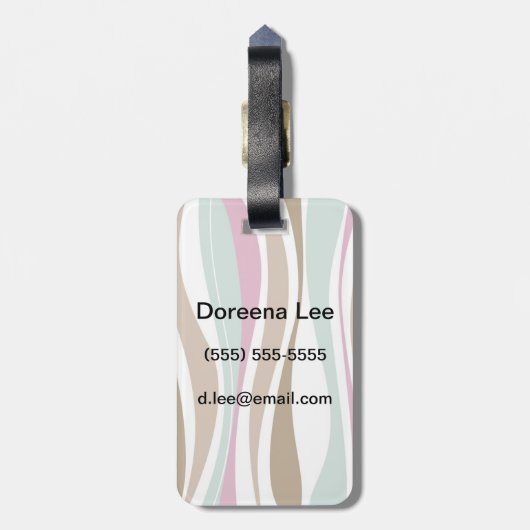 Étiquette À Bagage Rétros rayures (Dos Vertical)