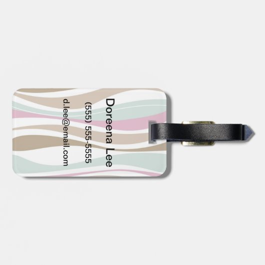 Étiquette À Bagage Rétros rayures (Dos horizontal)