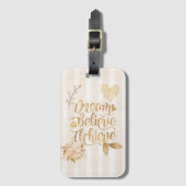 Étiquette À Bagage Rêver, Crois, Réaliser (Devant Vertical)