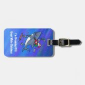 Étiquette À Bagage Rêver D'Un Grand Noël De Requin Blanc (Devant horizontal)