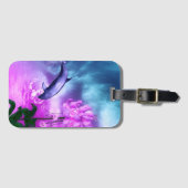 Étiquette À Bagage Rêves de dauphins en fleurs (Devant Horizontal)