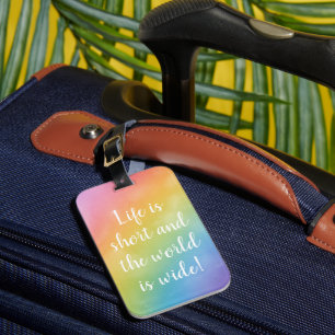 Étiquette À Bagage Rêves de Wanderlust Aquarelle Cœur en Or