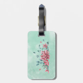 Étiquette À Bagage Rêves floraux d'aquarelle (Dos Vertical)