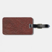 Étiquette À Bagage Revêtement en cuir rouge (Dos horizontal)