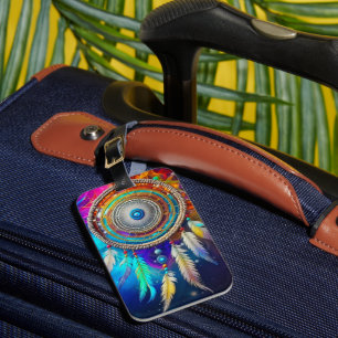 Étiquette À Bagage Rêveur Mystique Coloré