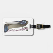Étiquette À Bagage Rhapsodie dans l'art stylet bleu de chaussure (Devant horizontal)