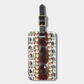 Étiquette À Bagage Rhinestones et perles - Bijoux vintages (Devant Vertical)