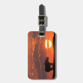 Étiquette À Bagage Rhino au coucher du soleil, Masai Mara, Kenya (Devant Vertical)