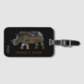 Étiquette À Bagage rhino avec nom (Devant Horizontal)