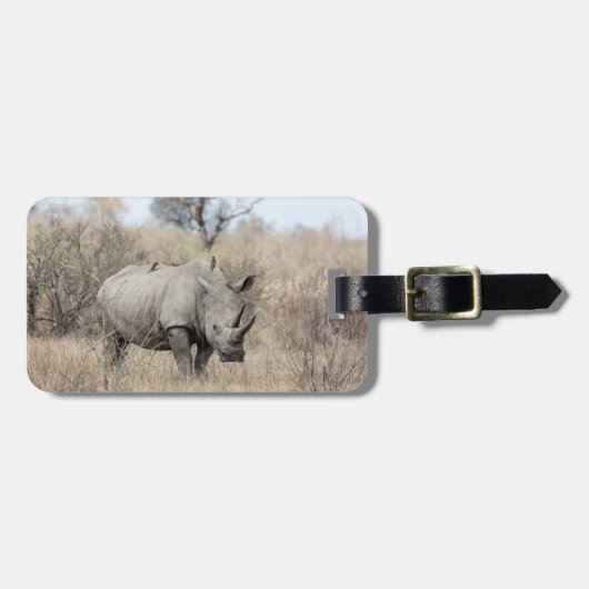 Étiquette À Bagage Rhino blanc (Devant horizontal)