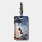 Étiquette À Bagage Rhodesian Ridgeback Laisser Neige Noël (Dos Vertical)