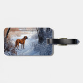 Étiquette À Bagage Rhodesian Ridgeback Laisser Neige Noël (Dos horizontal)