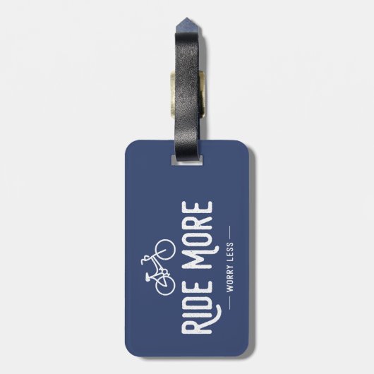 Étiquette À Bagage Ride Plus Inquiète Moins (Dos Vertical)