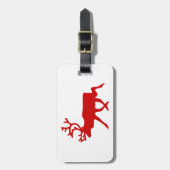 Étiquette À Bagage Rindeer rouge / Silhouette caribou (Devant Vertical)