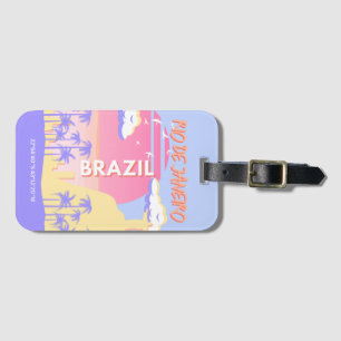 Étiquette À Bagage Rio de Janeiro Brésil Travel Art Blue Poster