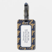 Étiquette À Bagage Robe marron foncé moderne et gras avec monogramme (Dos Vertical)