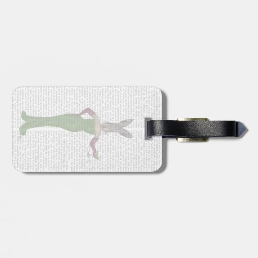 Étiquette À Bagage Robe verte de lapin (Dos horizontal)