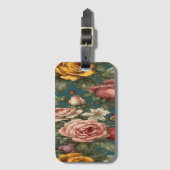 Étiquette À Bagage Robe vintage à fleurs (Devant Vertical)