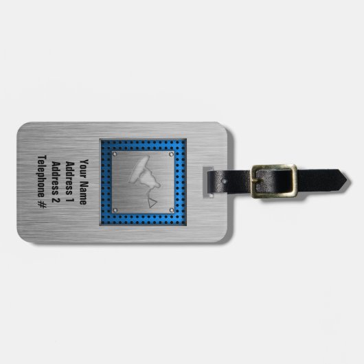 Étiquette À Bagage Robebarder brushed metal-look (Devant horizontal)