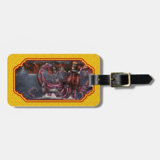 Étiquette À Bagage Roboticus de magnificus de Steampunk - (Devant horizontal)