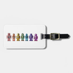 Étiquette À Bagage Robots arc-en-ciel