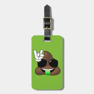 Étiquette À Bagage Roche sur la dunette d'Emoji