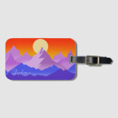 Étiquette À Bagage Rocheuses Golden Hour Sun Art (Devant Horizontal)