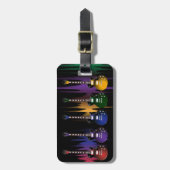 Étiquette À Bagage Rock and Roll Guitar Sound Wave (Devant Vertical)