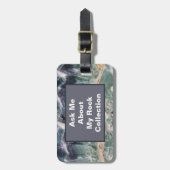 Étiquette À Bagage Rock Collector Humour violet vert pierre polie (Devant Vertical)