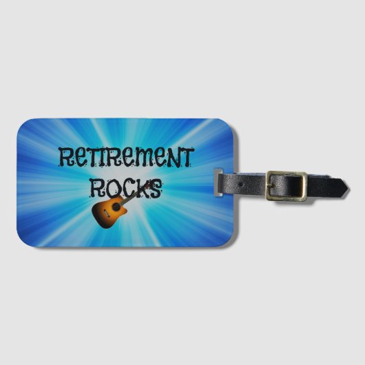 Étiquette À Bagage Rocks de retraite—conception de guitare personnali (Devant Horizontal)