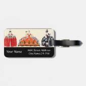 ÉTIQUETTE À BAGAGE ROCOCO LADY ART DÉCO MODE COSTUME MONOGRAMME (Dos horizontal)