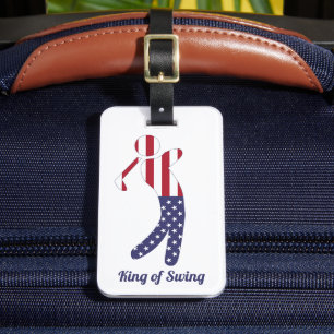 Étiquette À Bagage Roi des ailes American Flag Golf Player