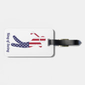 Étiquette À Bagage Roi des ailes | American Flag Golf Player (Dos horizontal)