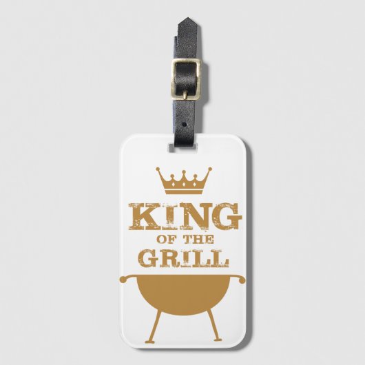 Étiquette À Bagage Roi Du Grill, Or (Devant Vertical)