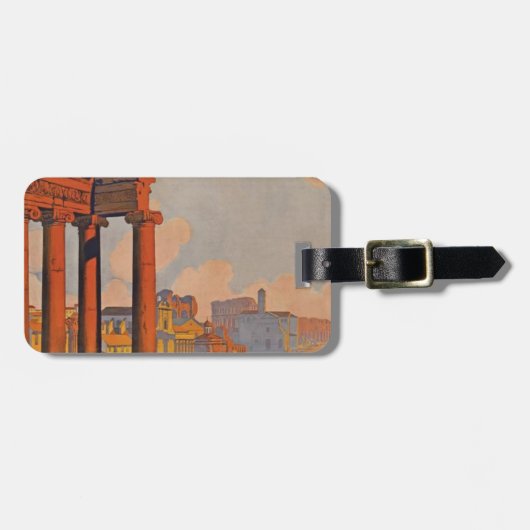 Étiquette À Bagage Rome antique Voyage et peinture (Devant horizontal)