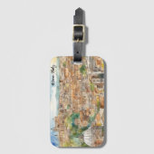 Étiquette À Bagage Rome Italie aquarelle peinture Panorama Vue (Devant Vertical)