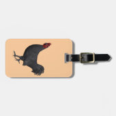 Étiquette À Bagage Rooster noir (Devant horizontal)