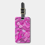 Étiquette À Bagage Rose! Amusant avec l'art Abstrait (Devant Vertical)