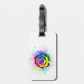 Étiquette À Bagage Rose arc-en-ciel coloré (Dos Vertical)