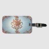 Étiquette À Bagage Rose Baroque (Devant Horizontal)