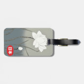 Étiquette À Bagage Rose Blanche Japonaise (Dos horizontal)