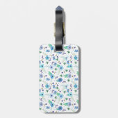 Étiquette À Bagage Rose bleu (Dos Vertical)