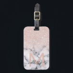 Étiquette À Bagage Rose brillant Parties scintillant or  Marbre Ombre<br><div class="desc">Cette motif élégante et girly est parfaite pour la femme moderne. Il présente une parties scintillant d'or rose brillante imbriquée sur le dessus d'un noir et avec un motif en marbre dans le style d'un dégradé sombre. tendance, cool, chic, luxe et design. ***REMARQUE DE CONCEPTION IMPORTANTE : Pour toute demande...</div>