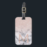 Étiquette À Bagage Rose brillant Parties scintillant or  Marbre Ombre<br><div class="desc">Cette motif élégante et girly est parfaite pour la femme moderne. Il présente une parties scintillant d'or rose brillante imbriquée sur le dessus d'un noir et avec un motif en marbre dans le style d'un dégradé sombre. tendance, cool, chic, luxe et design. ***REMARQUE DE CONCEPTION IMPORTANTE : Pour toute demande...</div>